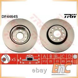 2x FRONT BRAKE DISC SKODA VW AUDI SEAT VW SVW BUICK TRW OEM 1K0615301AA DF4464S