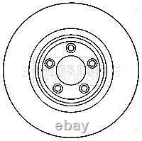 Borg & Beck Front Axle Brake Disc Pair Fits Jaguar XJ 3.0 4.2 D 2.7 2003-2009