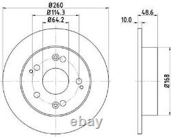 DON Brake Discs Rotors Front & Rear Braking Service Set Fits Honda Civic