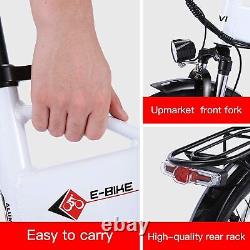 Electric Bike Portable 20'' Foldable City Commuter 350W 35km/h Bicycle Unisex A+