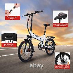 Electric Bike Portable 20'' Foldable City Commuter 350W 35km/h Bicycle Unisex A+