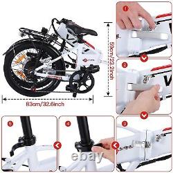 Electric Bike Portable 20'' Foldable City Commuter 350W 35km/h Bicycle Unisex A+