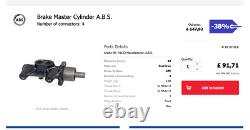 Ford Escort Master Brake Cylinder System Front Axle A. B. S. 41152 Cast Iron New