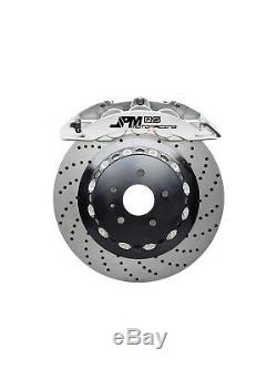 JPM Front RS Big Brake 6Pot Caliper Anodized SILVER 355x32 Drill Disc for E46 M3