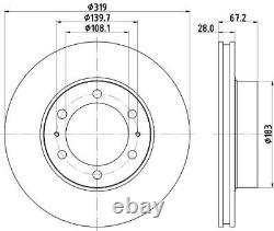 Mintex MDC2260 Front Axle Brake Disc Pair Fits Toyota