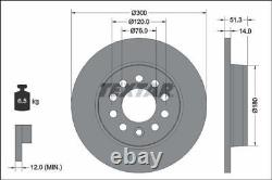 TEXTAR Brake Discs Rotors Front & Rear Braking System Service Replacement Set