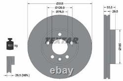 TEXTAR Brake Discs Rotors & Pads Front Braking System Service Set Fits VW