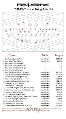 Titanium Screws Bolt Set for Bicycle Derailleur System Shimano ULTEGRA UT R8000