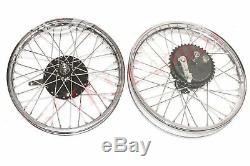 Triumph 350 Front Rear Wheel Rim With Brake System & Stainless Steel Spokes CDN