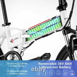 VIVI 350W Electric Bike 20 Folding E-Citybike Commuter 36V 8Ah Bicycle WHITE