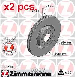 X2 Pcs Front Brake Disc Rotos X2 Pcs Set 230.2385.20 Zimmermann I