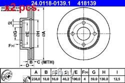 X2 Pcs Front Brake Disc Rotos X2 Pcs Set 24.0118-0139.1 Ate I