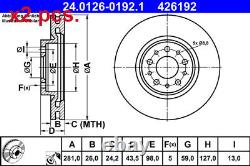 X2 Pcs Front Brake Disc Rotos X2 Pcs Set 24.0126-0192.1 Ate I