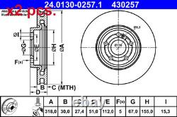 X2 Pcs Front Brake Disc Rotos X2 Pcs Set 24.0130-0257.1 Ate I