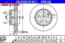 X2 Pcs Front Brake Disc Rotos X2 Pcs Set 24.0328-0142.1 Ate I