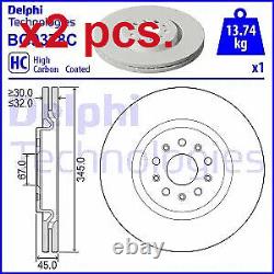 X2 Pcs Front Brake Disc Rotos X2 Pcs Set Bg9378c Delphi I