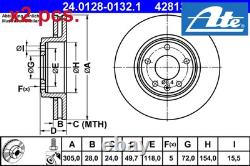 X2 Pcs Front Brake Disc Set Left & Right 24.0128-0132.1 Ate I