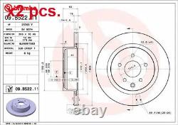 X2 Pcs Rear Brake Disc Rotos X2 Pcs Set 09. B522.11 Brembo I