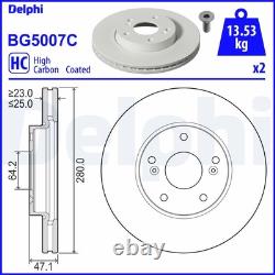 Disque de frein avant Delphi BG5007C compatible avec le système de freinage Honda Civic ventilé et revêtu