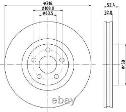 Disque de frein avant Mintex MDC2820C pour Ford