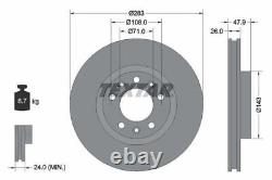 Disques de frein TEXTAR et plaquettes de frein avant : ensemble de remplacement du système de freinage.