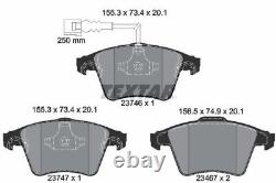 Disques de frein TEXTAR et plaquettes pour système de freinage avant, ensemble de service adapté pour VW