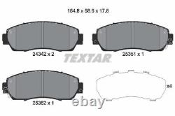 Disques et plaquettes de frein TEXTAR pour service de freinage avant et arrière pour Honda CR-V