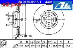 Ensemble de disques de frein avant X2 pièces gauche et droite 24.0130-0116.1 Ate I