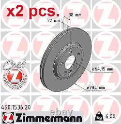 X2 Disques de frein avant Rotos X2 Ensemble de 450.1536.20 Zimmermann