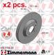 X2 Pcs Disque De Frein Avant Rotos X2 Pcs Ensemble 610.3706.20 Zimmermann I