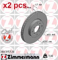 X2 Pcs Disques de Frein Avant Rotos X2 Pcs Ensemble 280.3157.20 Zimmermann I