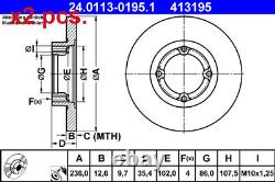 X2 pièces de disque de frein avant X2 pièces Set 24.0113-0195.1 Ate